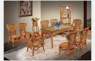 海淀藤实木家具厂价直销 中式藤艺餐桌与家具的魅力